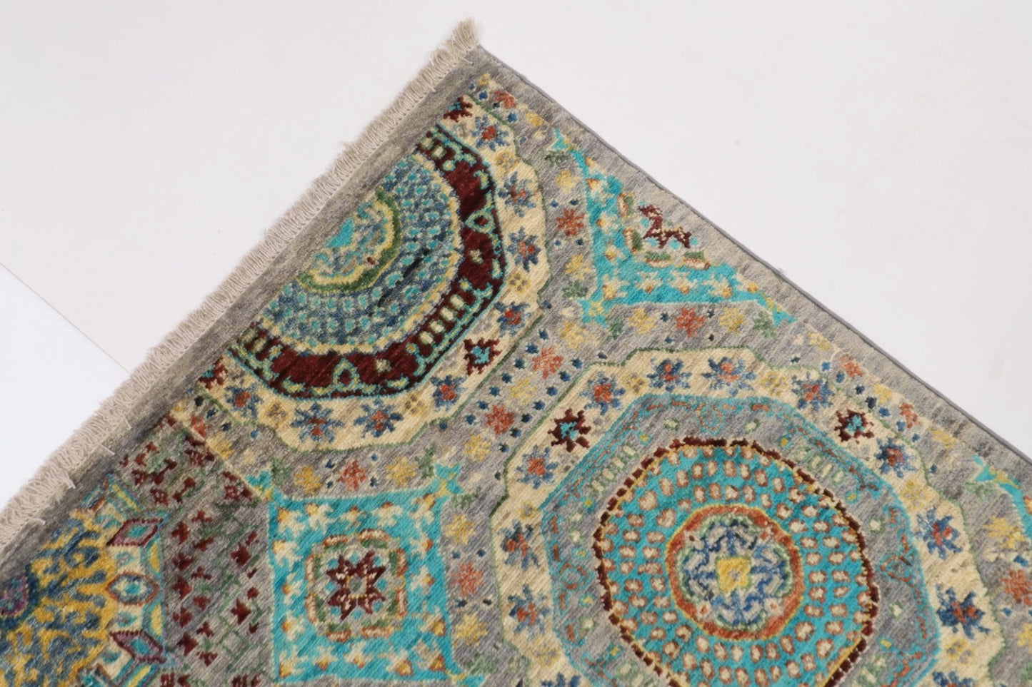 143 x 198 cm | Mamluk Afghan Tribal Hand Knotted Veg Dye Wool Carpet