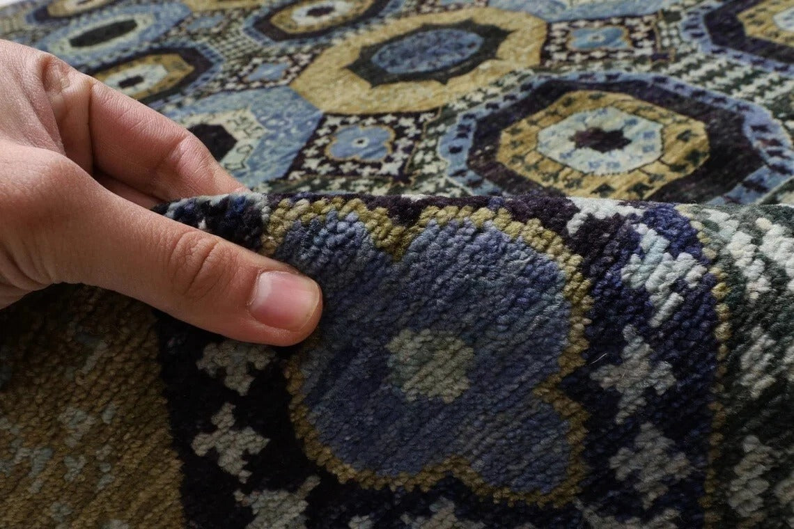 181 x 283 cm | Mamluk Afghan Tribal Hand Knotted Veg Dye Wool Carpet