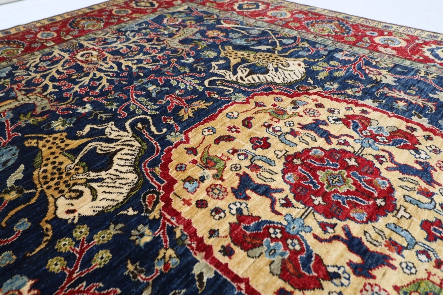199 x 298 cm | Animal Afghan Tribal Hand Knotted Carpet