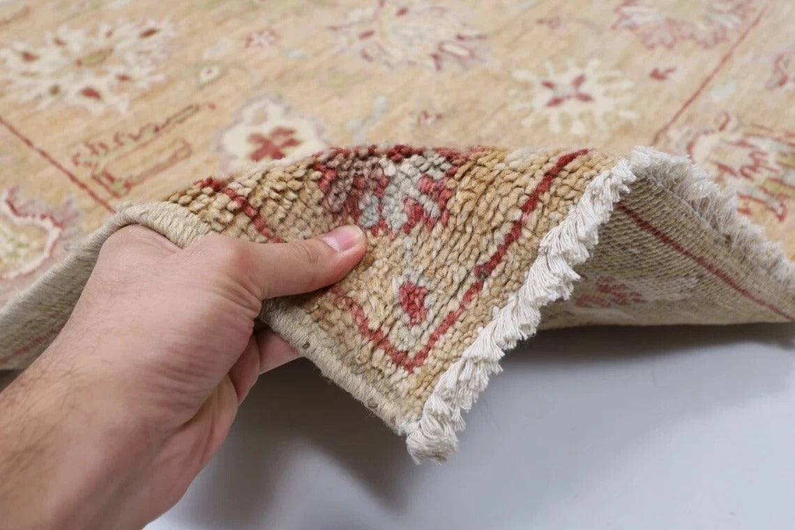 141 x 185 cm | Oushak Afghan Tribal Hand Knotted Veg Dye Wool Carpet