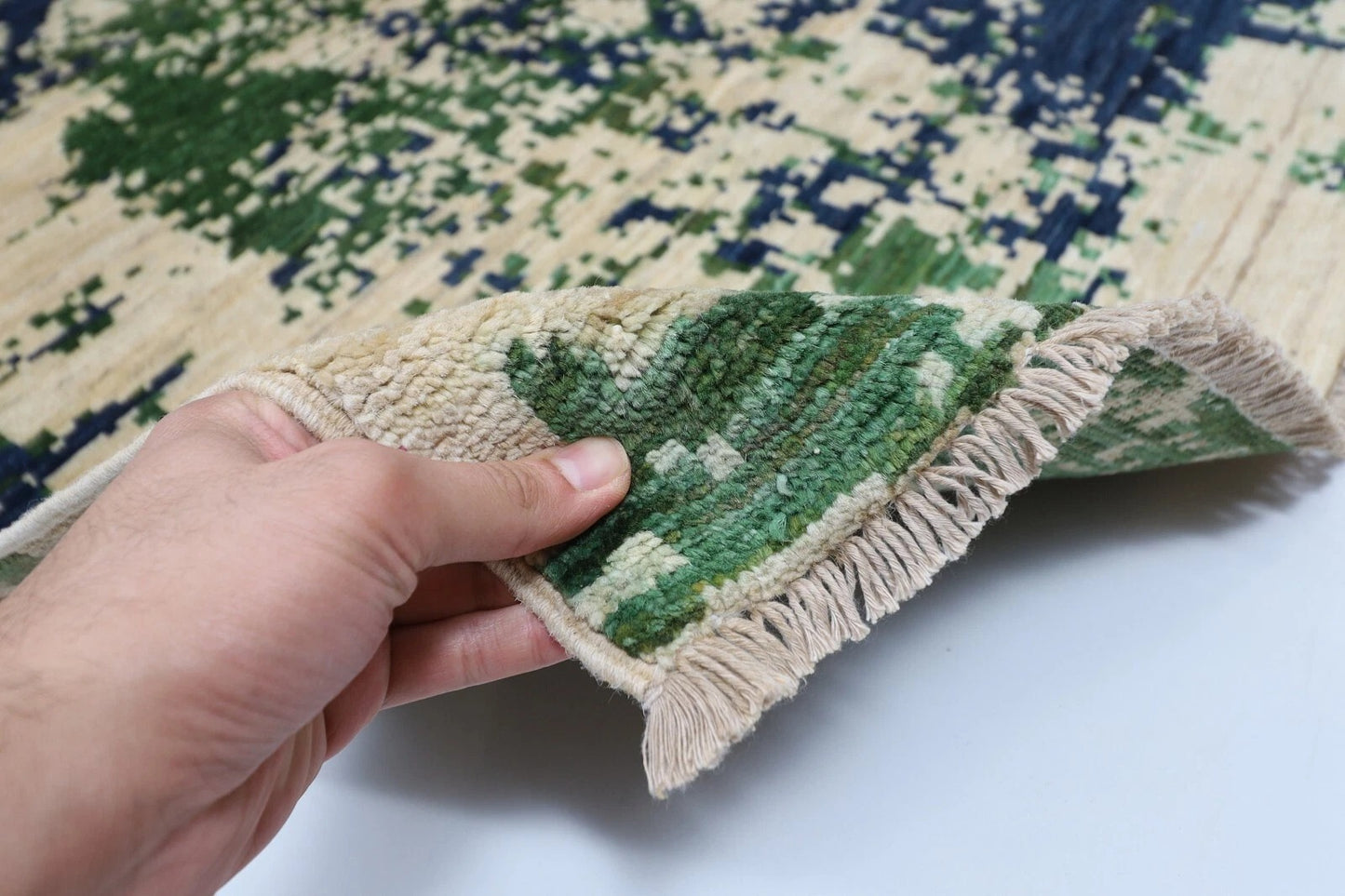 118 x 179 cm | Abstract Afghan Tribal Hand Knotted Veg Dye Wool carpet