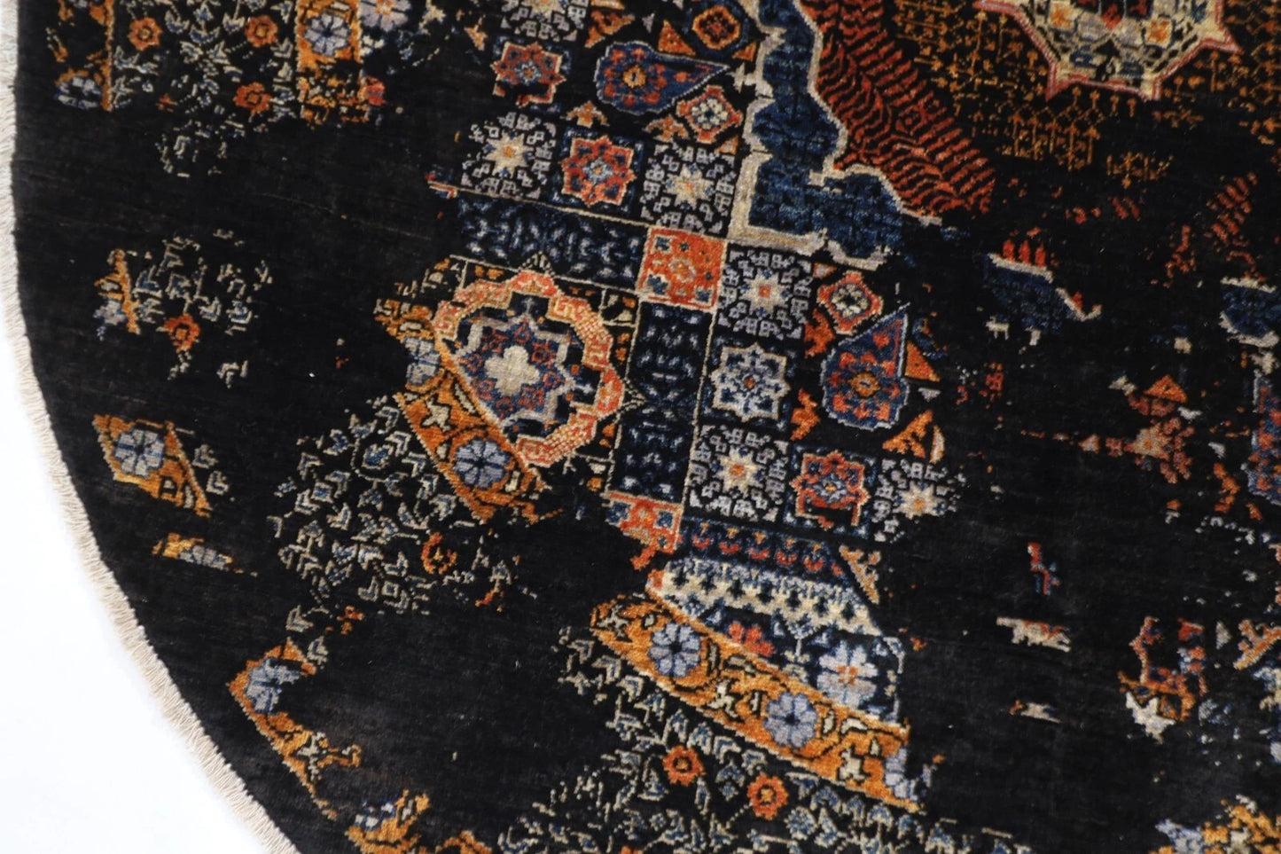 200 x 200 cm |Abstract Afghan Tribal Hand Knotted Wool Round Carpet