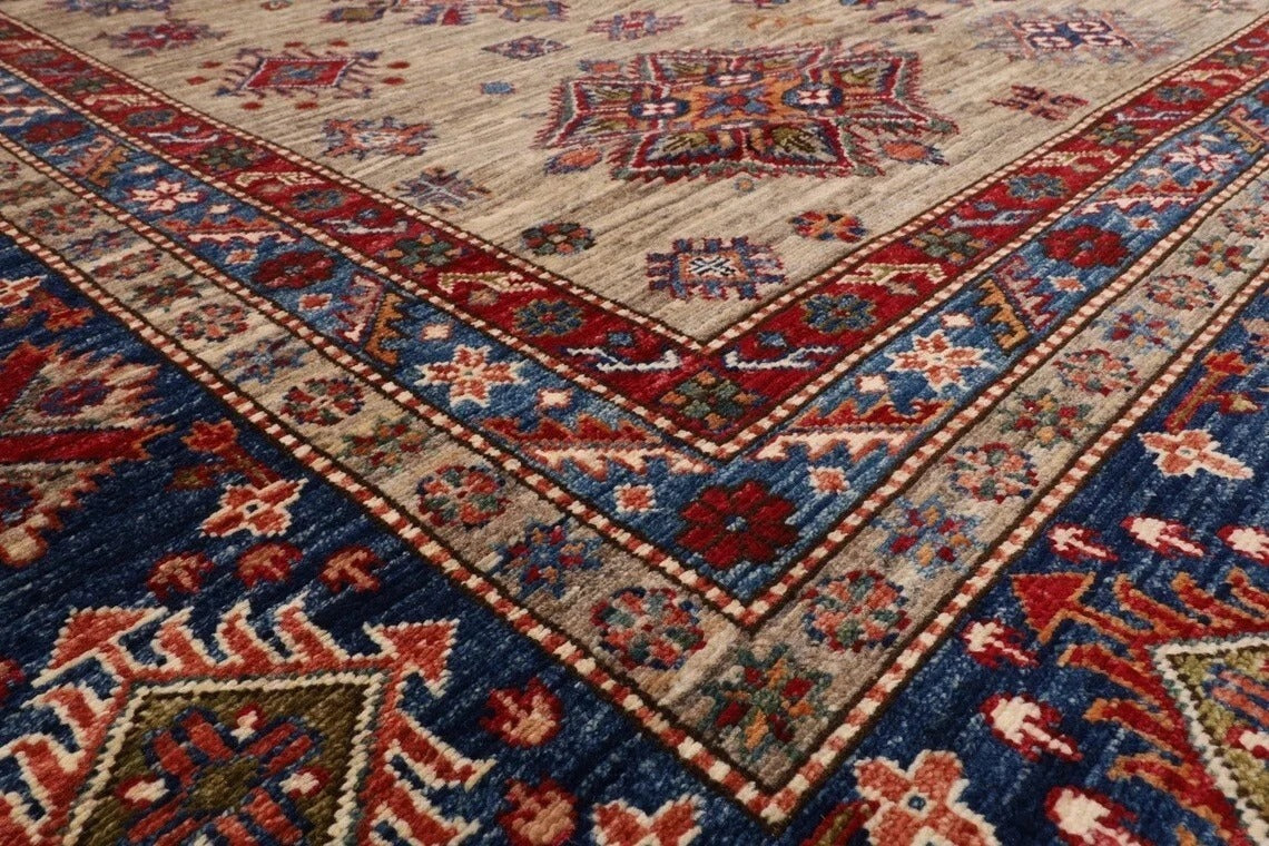 317 x 435 cm | Kazak Afghan Tribal Hand Knotted Carpet