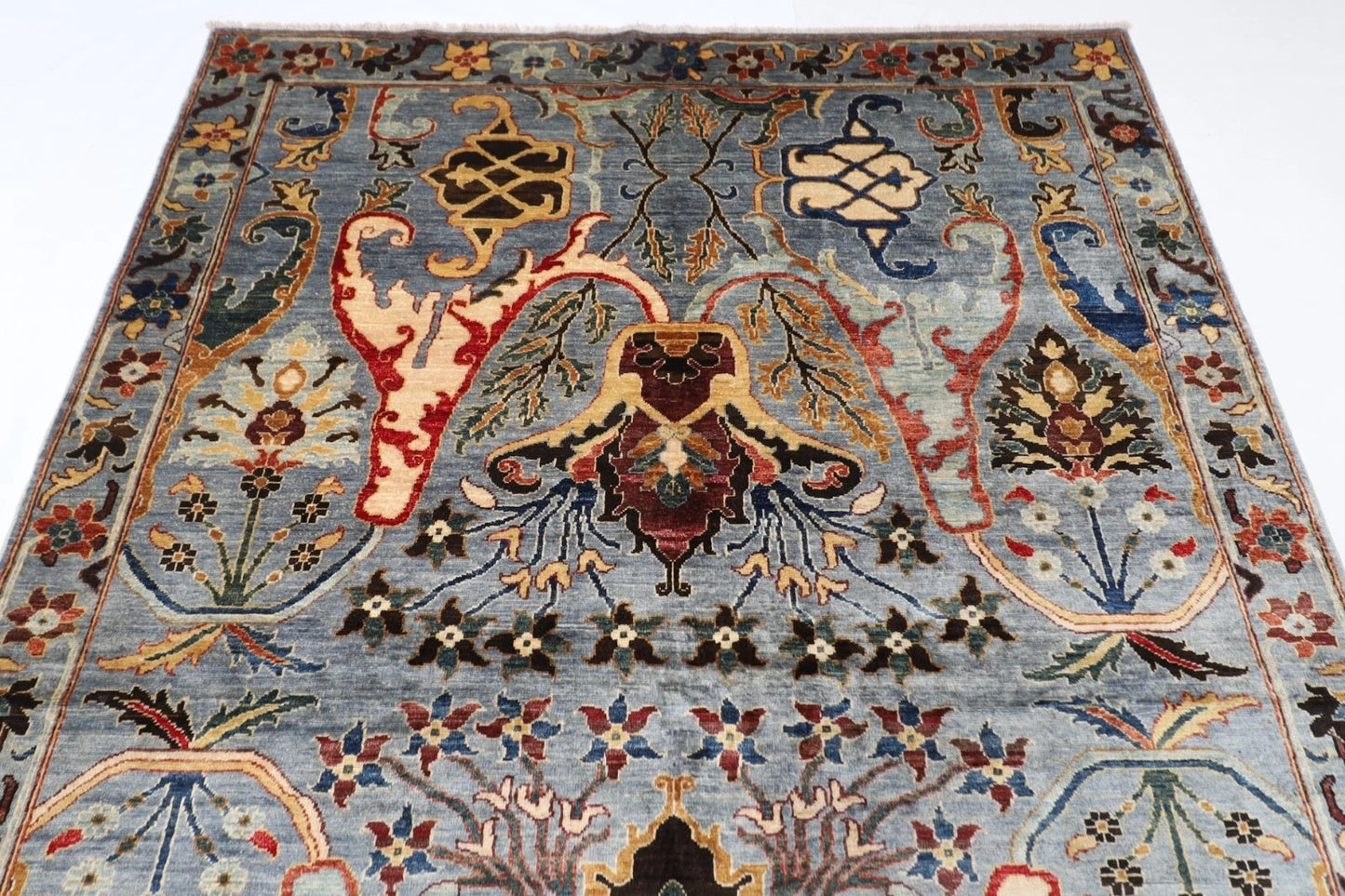 184 x 273 cm | Bidjar Gray Afghan Tribal Hand Knotted Veg Dye Wool carpet