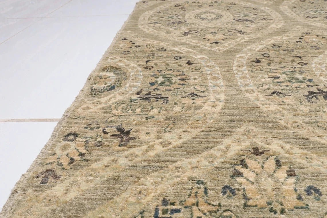 184 x 288 cm | Mamluk Gray Afghan Tribal Hand Knotted Veg Dye Wool Carpet