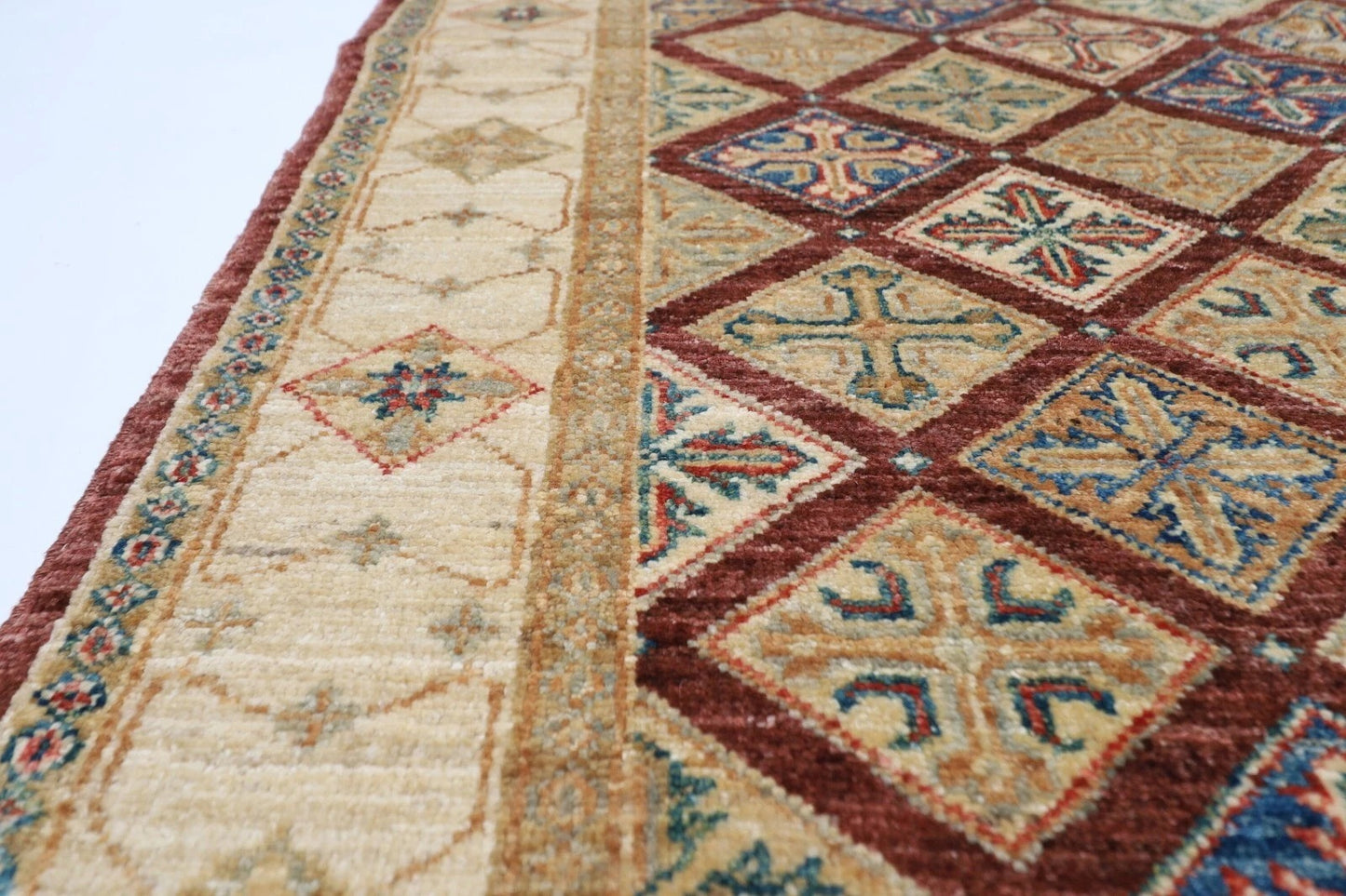 120 x 174 cm | Afghan Tribal Hand Knotted Veg Dye Wool carpet