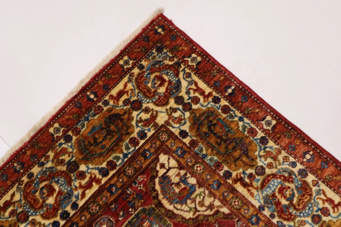 154 x 203 cm | Kerman Afghan Tribal Hand Knotted Veg Dye Wool Carpet