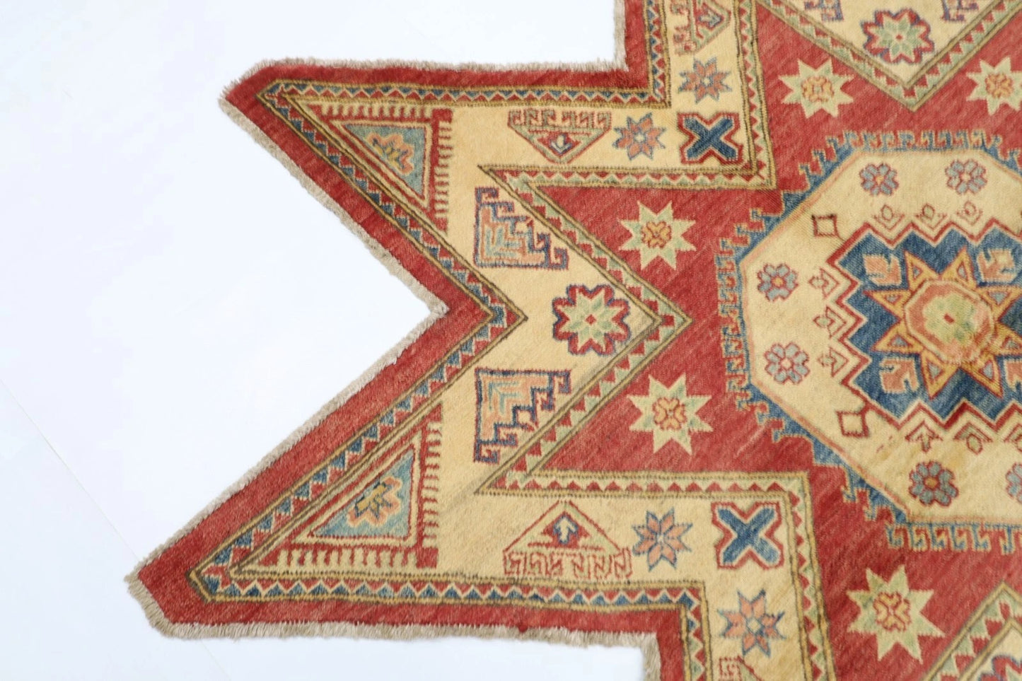 200 x 200 cm | Kazak Afghan Tribal Hand Knotted Wool Carpet