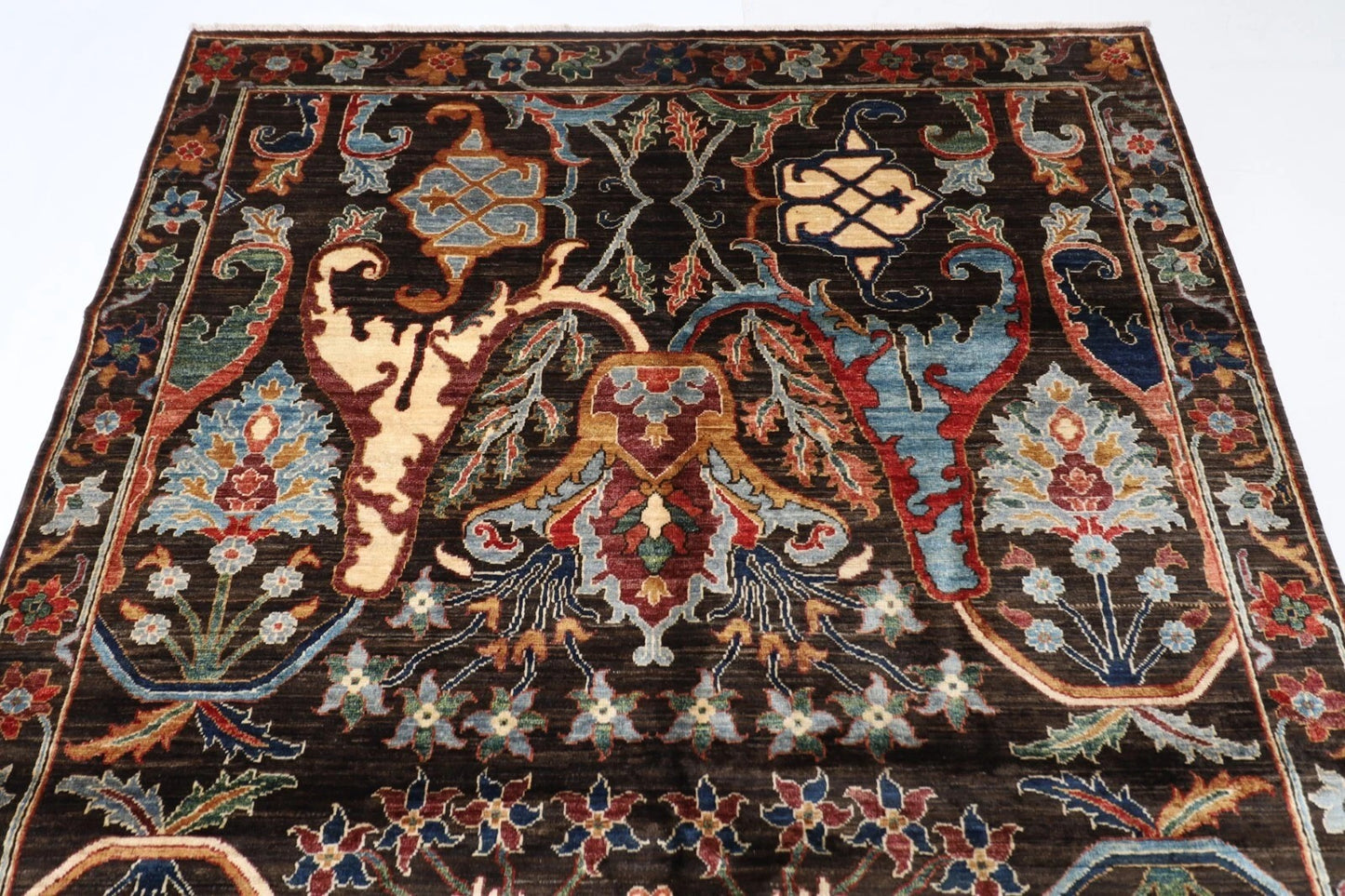 180 x 275 cm | Bidjar Dark Brown Afghan Tribal Hand Knotted Veg Dye Wool carpet