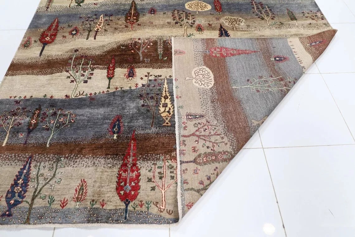 277 x 358 cm | Landscape Afghan Tribal Hand Knotted Carpet