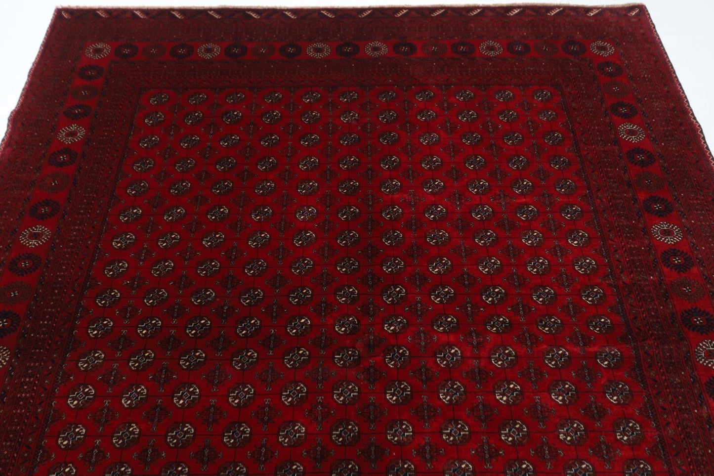 208 x 252 cm | Fine Mori Bokhara Afghan Tribal Hand Knotted Carpet