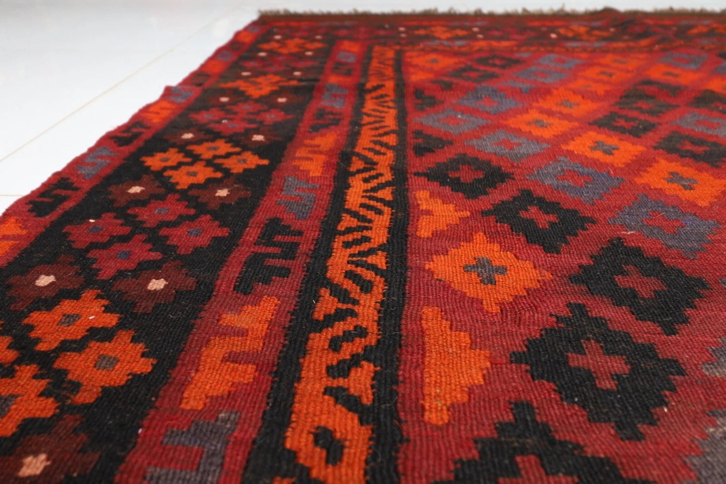 172 x 337 cm | Flat Weaved Afghan Tribal Hand Knotted Kilim