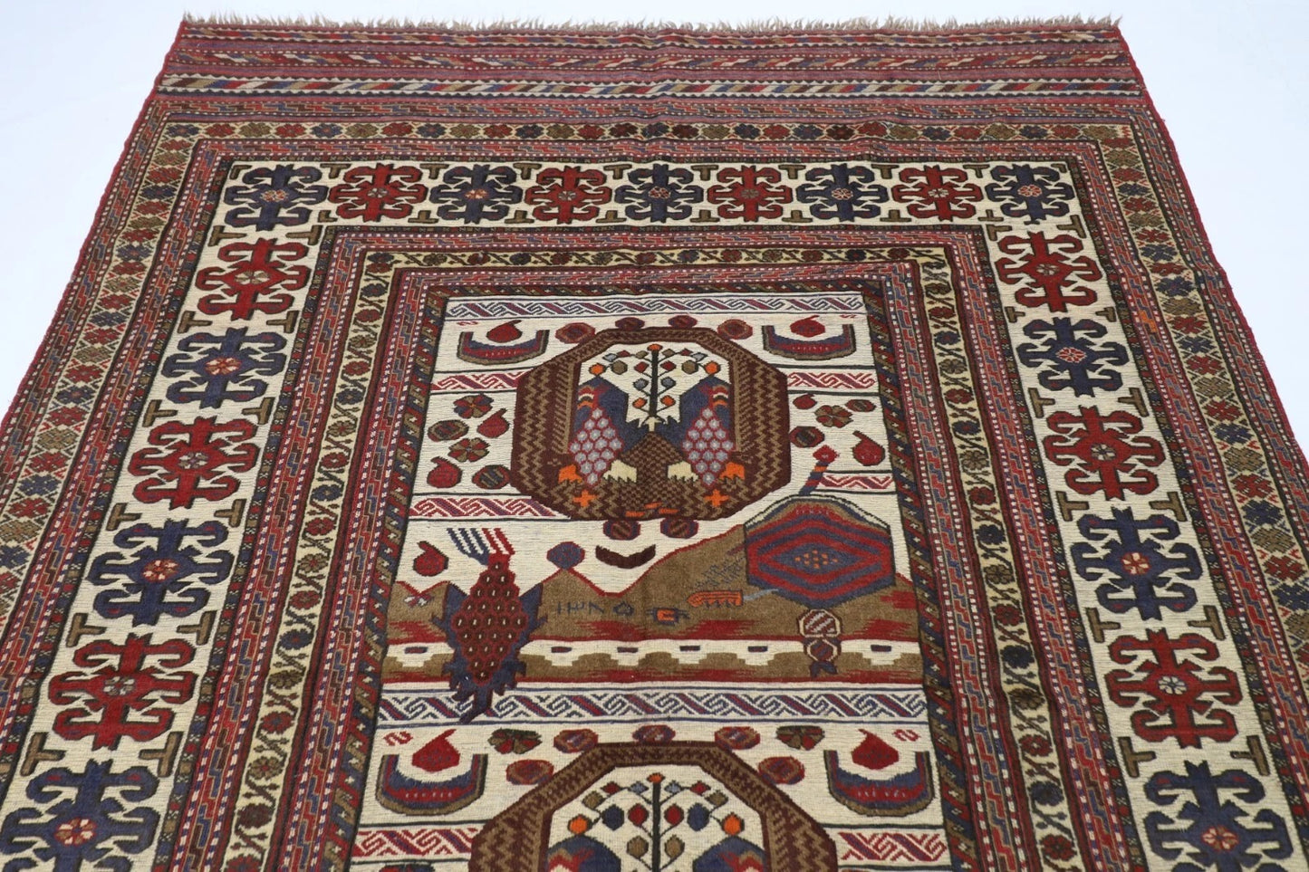 188 x 280 cm | Barjesta Flat Weaved Afghan Tribal Hand Knotted Wool Carpet kilim