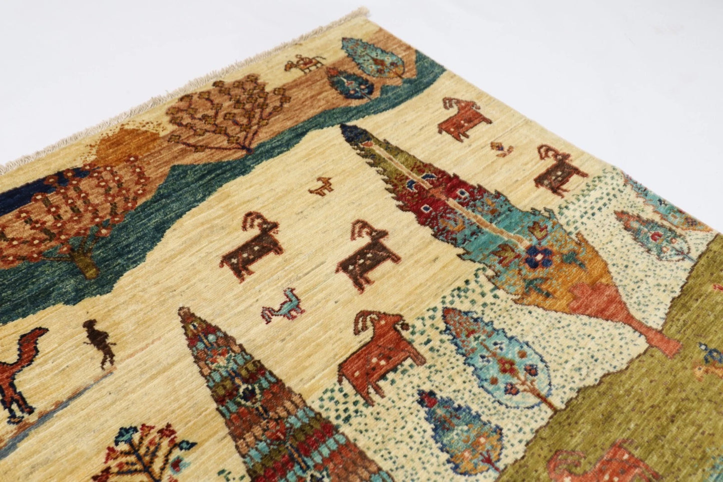 196 x 195 cm | Animal Afghan Tribal Hand Knotted Wool Carpet