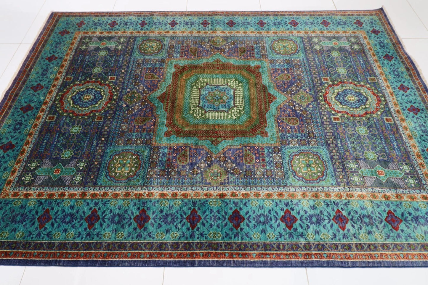 190 x 265 cm |  High Quality Mamluk Purple Afghan Tribal Hand Knotted Veg Dye Wool carpet