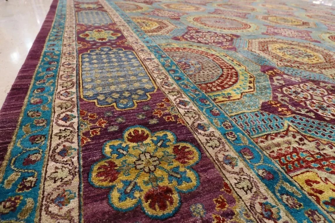 408 x 610 cm | beautiful purple Large Size Area Rug Afghan Hand Knotted carpet