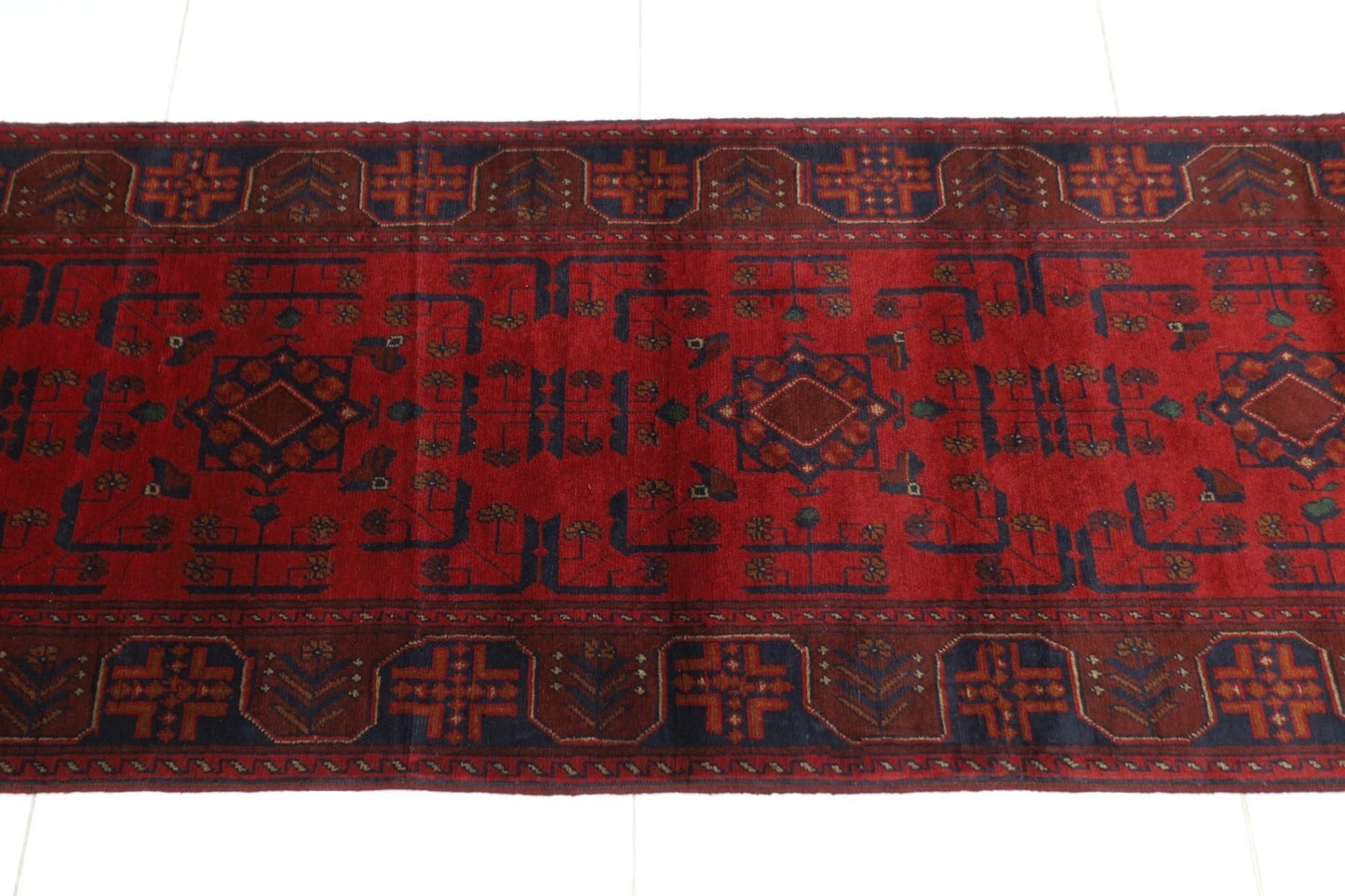 81 x 471 cm | Khal Mohammadi Afghan Tribal Hand Knotted Wool Runner