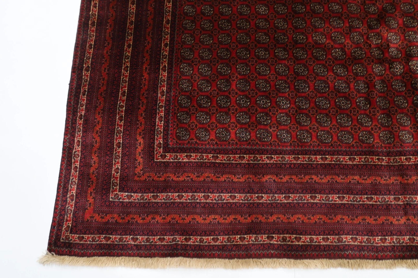 195 x 297 cm | Fine Mori Bokhara Afghan Tribal Hand Knotted Carpet