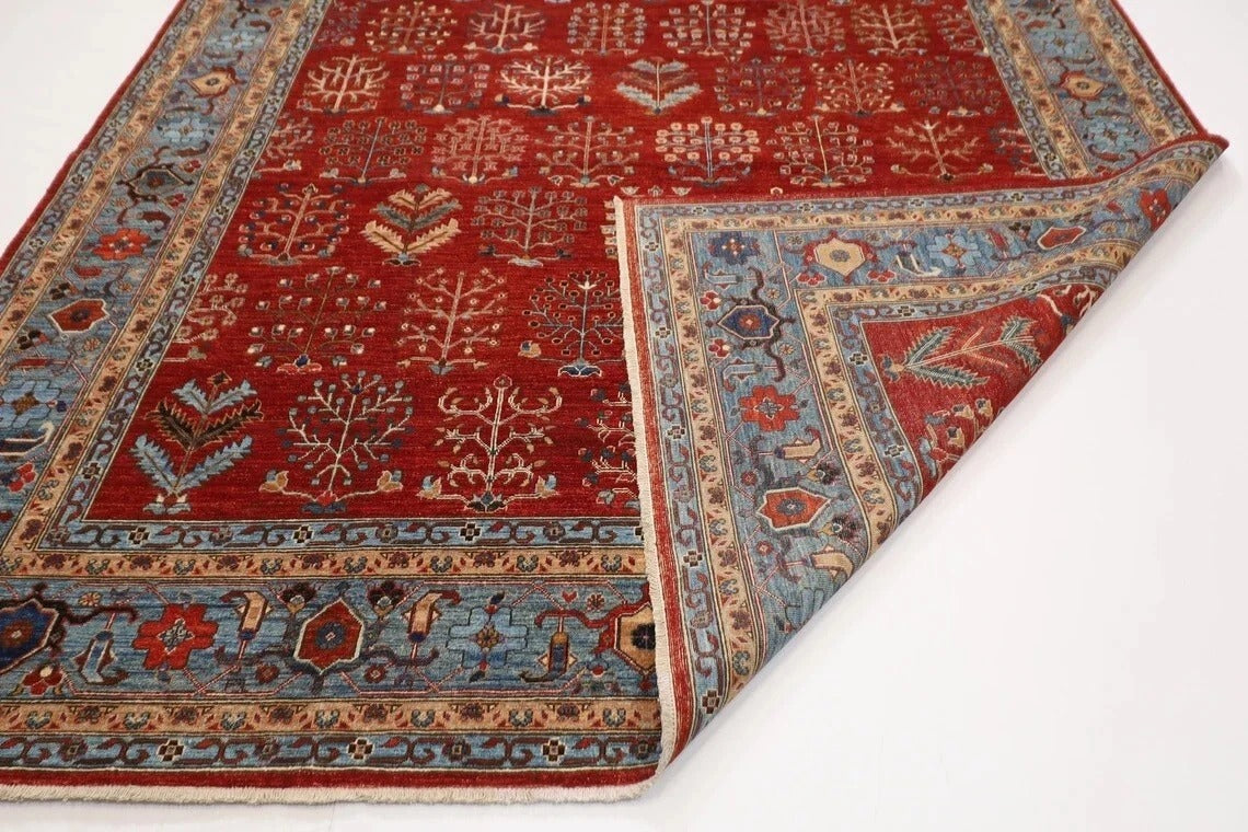 269 x 354 cm | Plants and Trees Afghan Hand Knotted Carpet