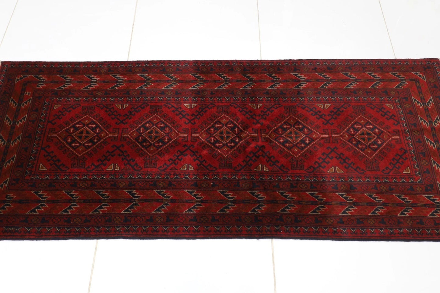 79 x 195 cm | Khal Mohammadi Afghan Tribal Hand Knotted Wool Runner