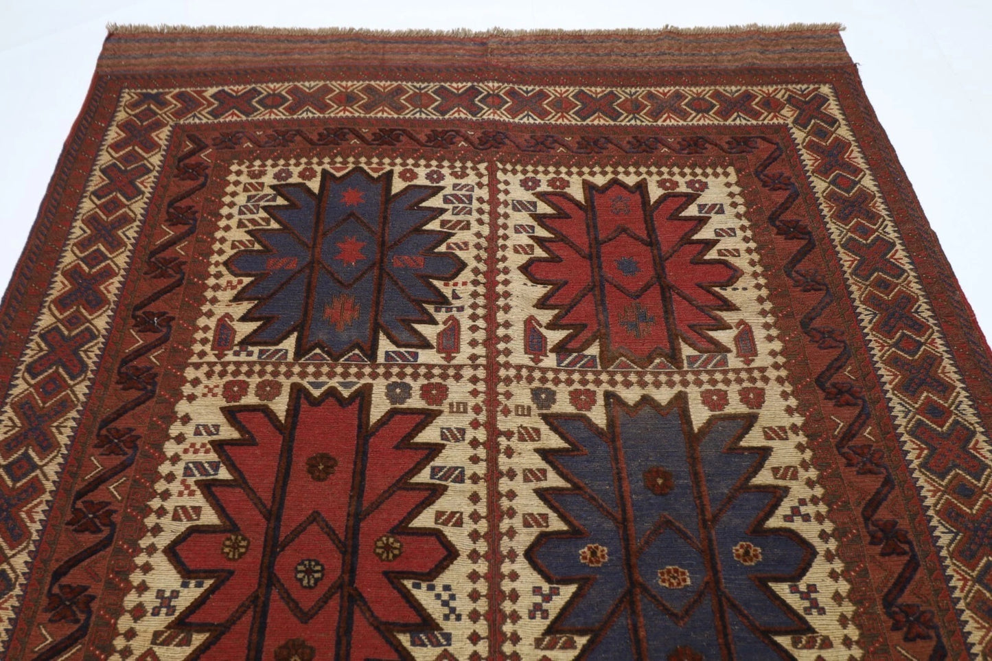 188 x 266 cm | Barjesta Flat Weaved Afghan Tribal Hand Knotted Wool Carpet kilim