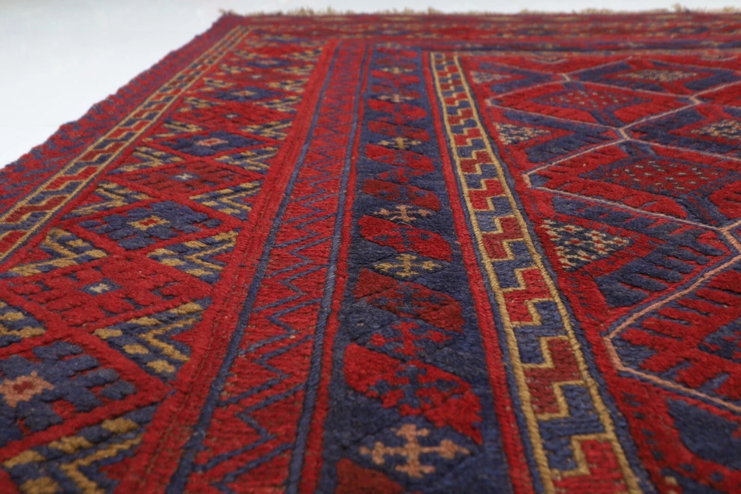 206 x 276 cm | Vintage Flat Weaved Carpet Kilim Afghan Tribal Hand Knotted Carpet