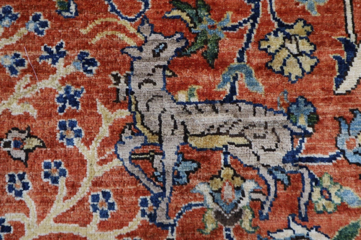 197 x 298 cm | Orange Afghan Tribal Hand Knotted Carpet