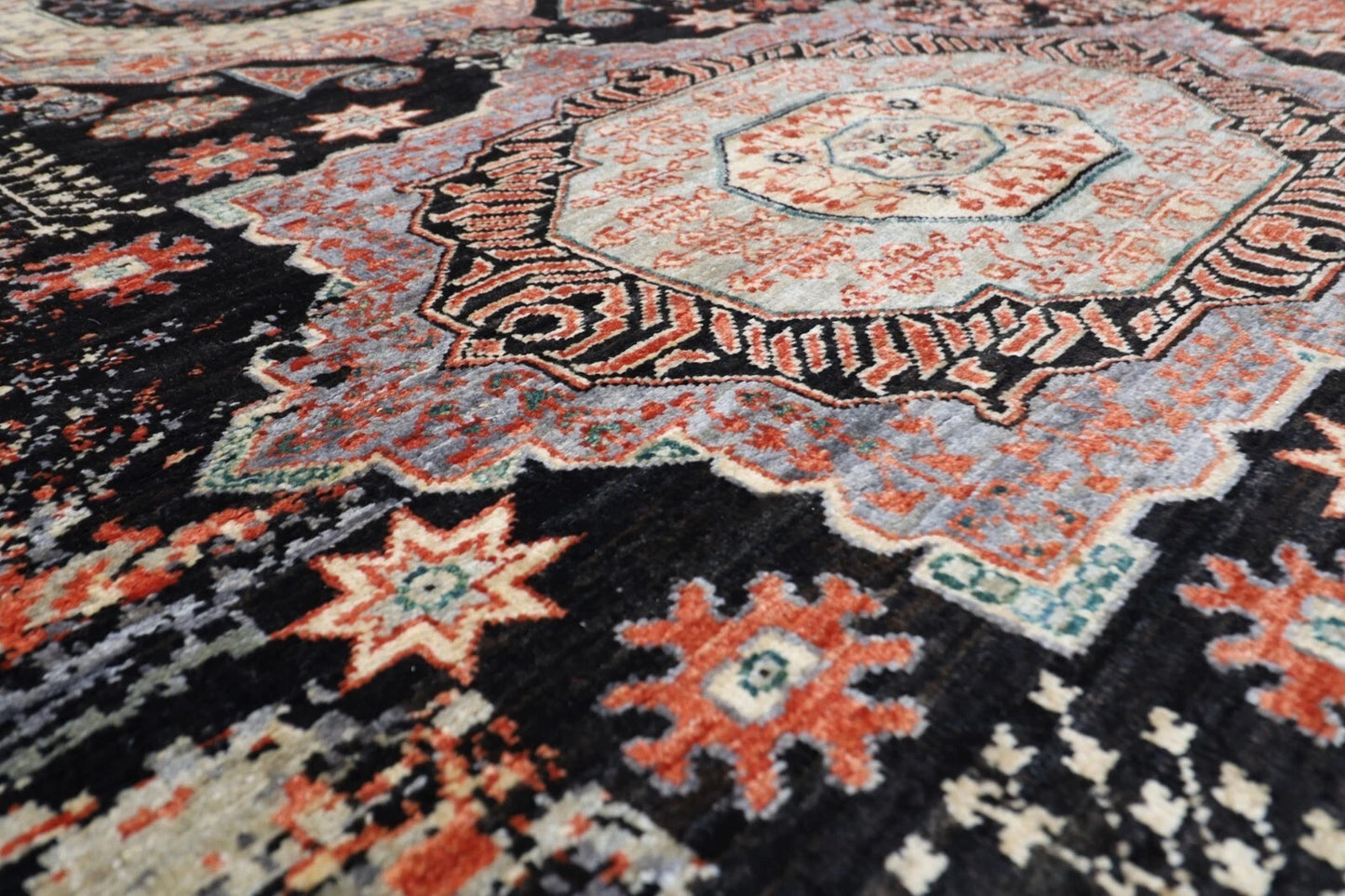 250 x 298 cm | Mamluk Afghan Tribal Hand Knotted Carpet