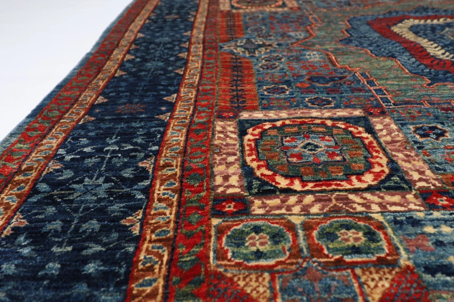 160 x 200 cm | Mamluk Afghan Tribal Hand Knotted Veg Dye Wool Carpet