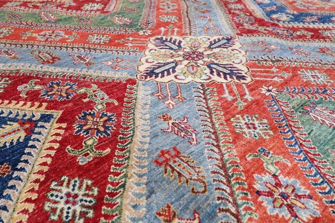 276 x 413 cm | Kazak Afghan Tribal Hand Knotted Carpet