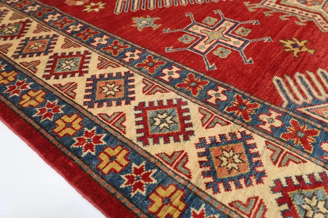 206 x 283 cm | Kazak Afghan Tribal Hand Knotted Carpet