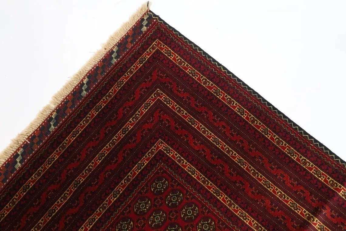 202 x 293 cm | Fine Mori Bokhara Afghan Tribal Hand Knotted Carpet