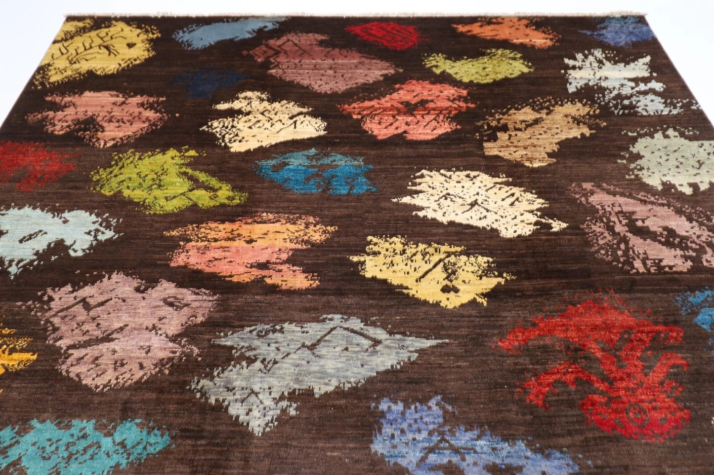 248 x 306 cm | Abstract Afghan Tribal Hand Knotted Carpet