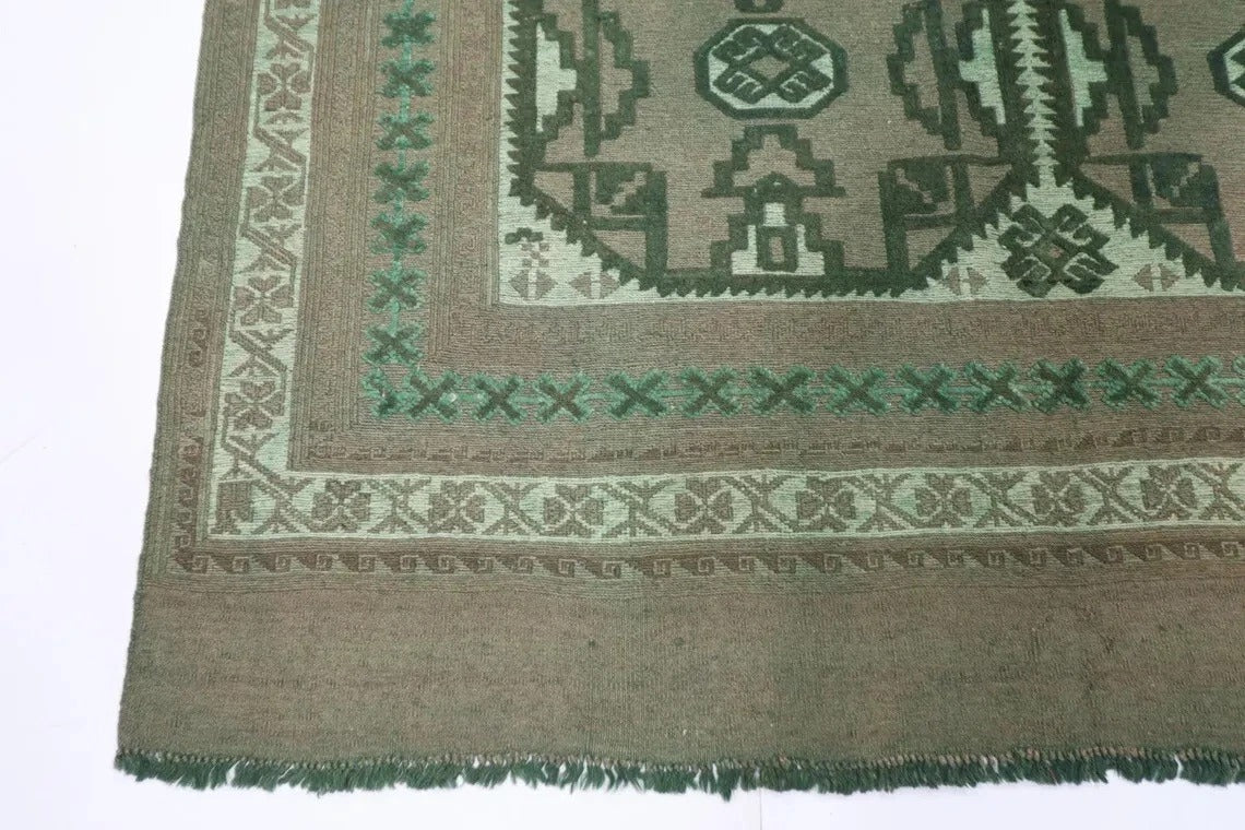 182 x 264 cm | Barjesta Flat Weaved Afghan Tribal Hand Knotted Over dye Wool Carpet Kilim