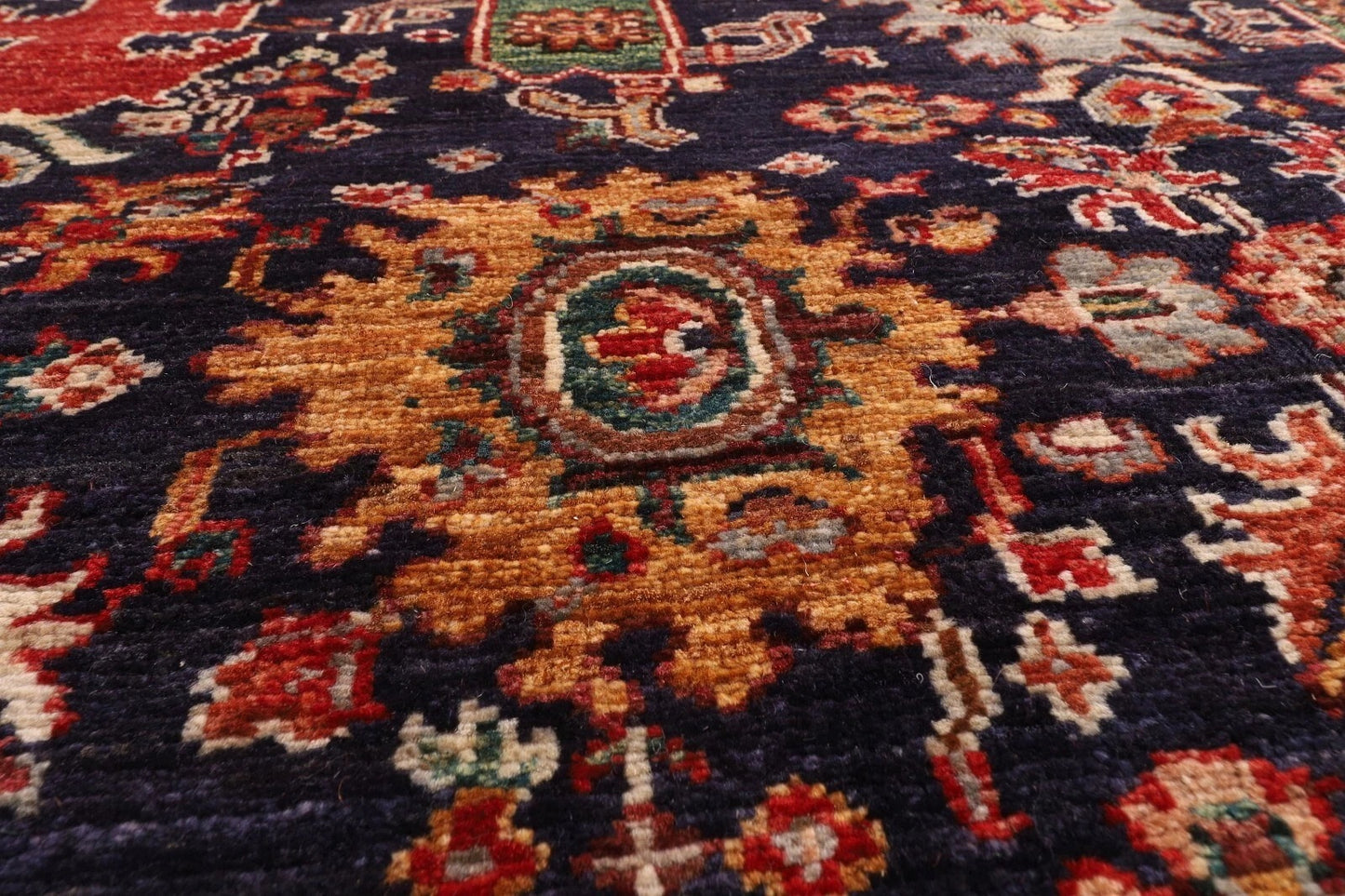 158 x 195 cm | Abstract Afghan Tribal Hand Knotted Veg Dye Wool Carpet