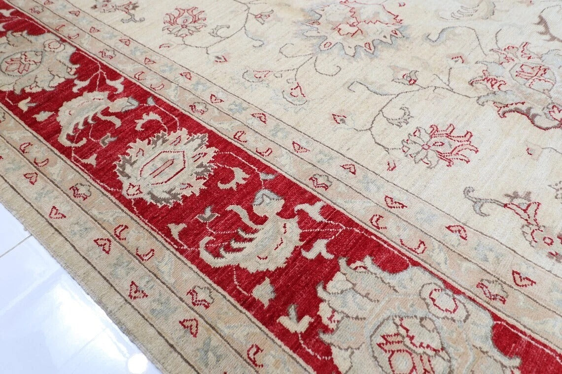 303 x 418 cm | Chobi Beige Afghan Tribal Hand Knotted Carpet