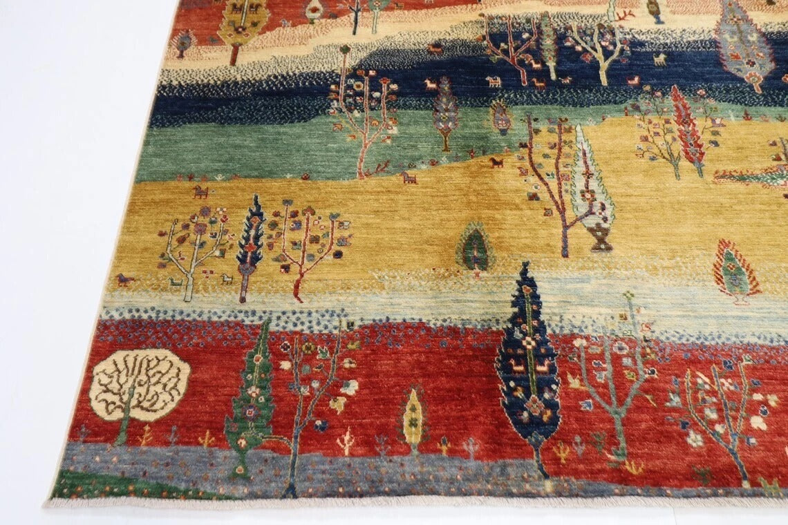 248 x 301 cm | Landscape Afghan Tribal Hand Knotted Carpet