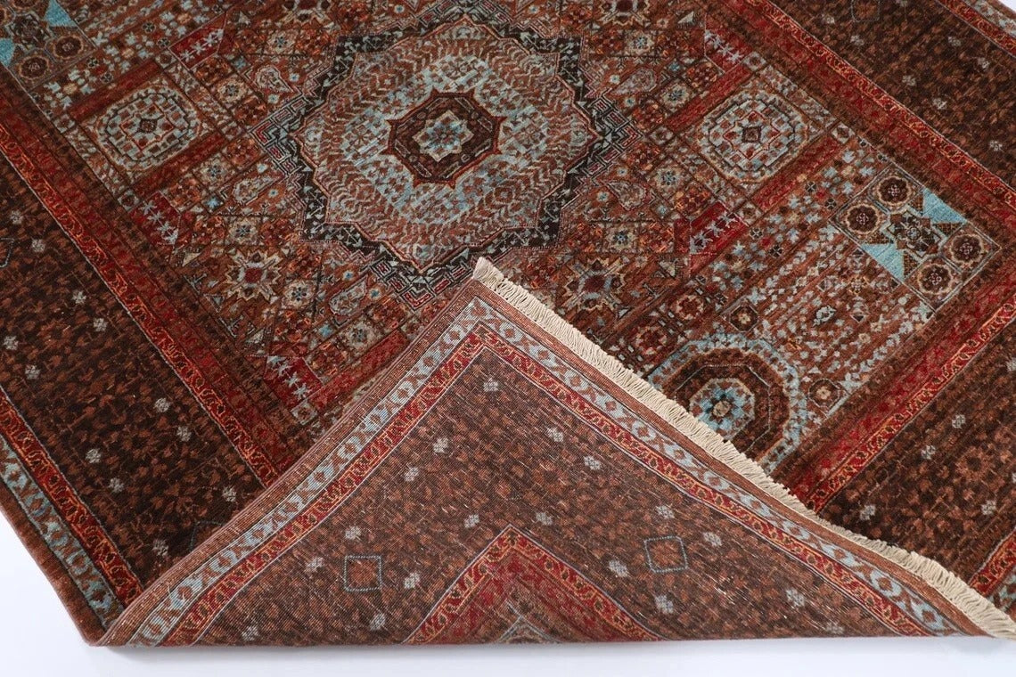 160 x 195 cm | Mamluk Afghan Tribal Hand Knotted Veg Dye Wool Carpet