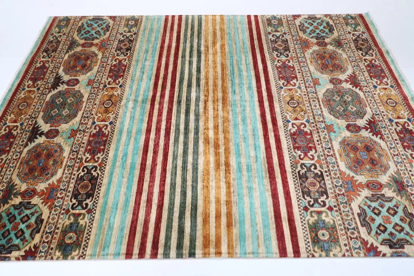179 x 247 cm | Khorjun Afghan Tribal Hand Knotted Veg Dye Wool Carpet