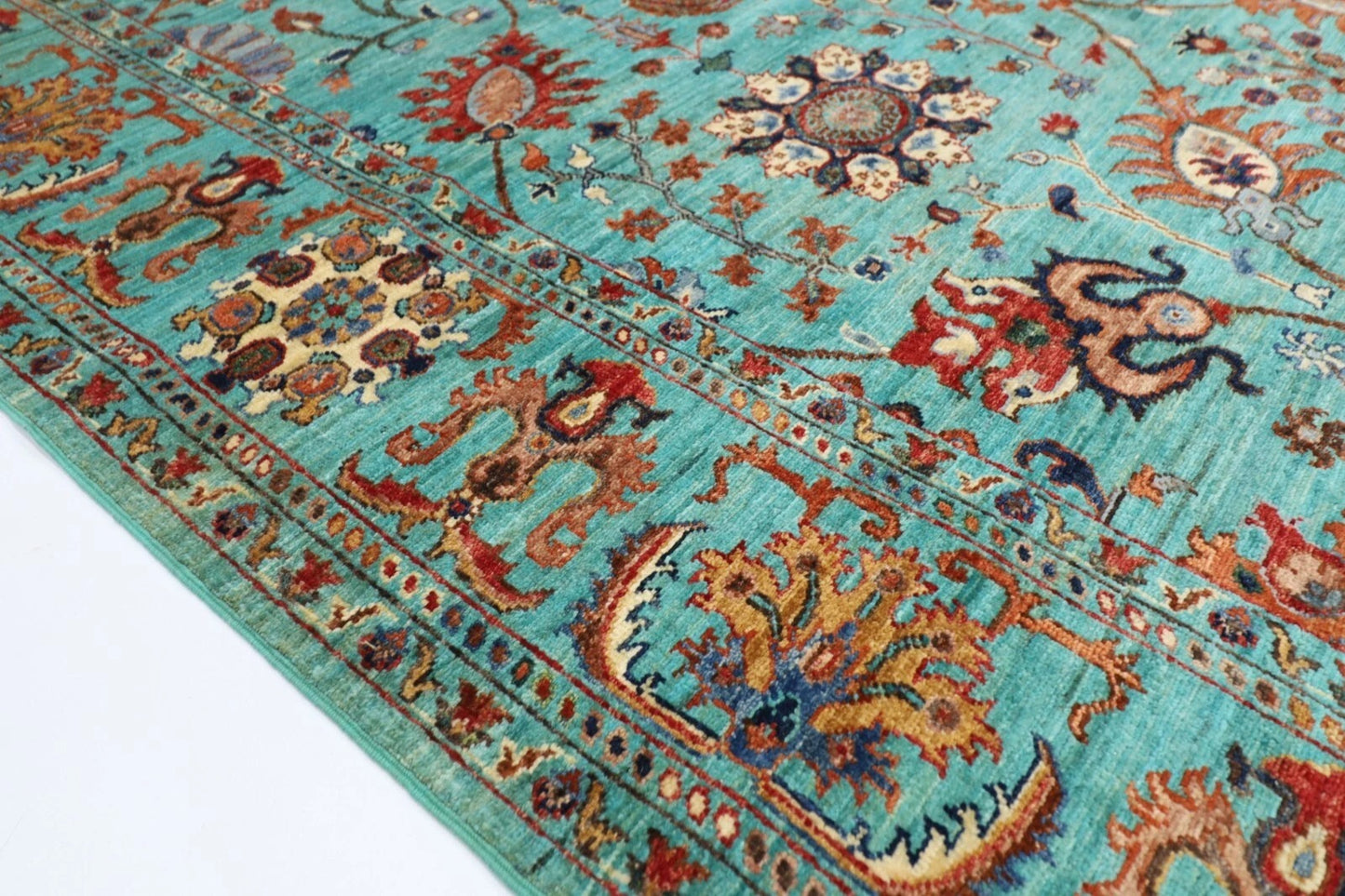 200 x 294 cm | Sultani Turquoise Afghan Tribal Hand Knotted Carpet
