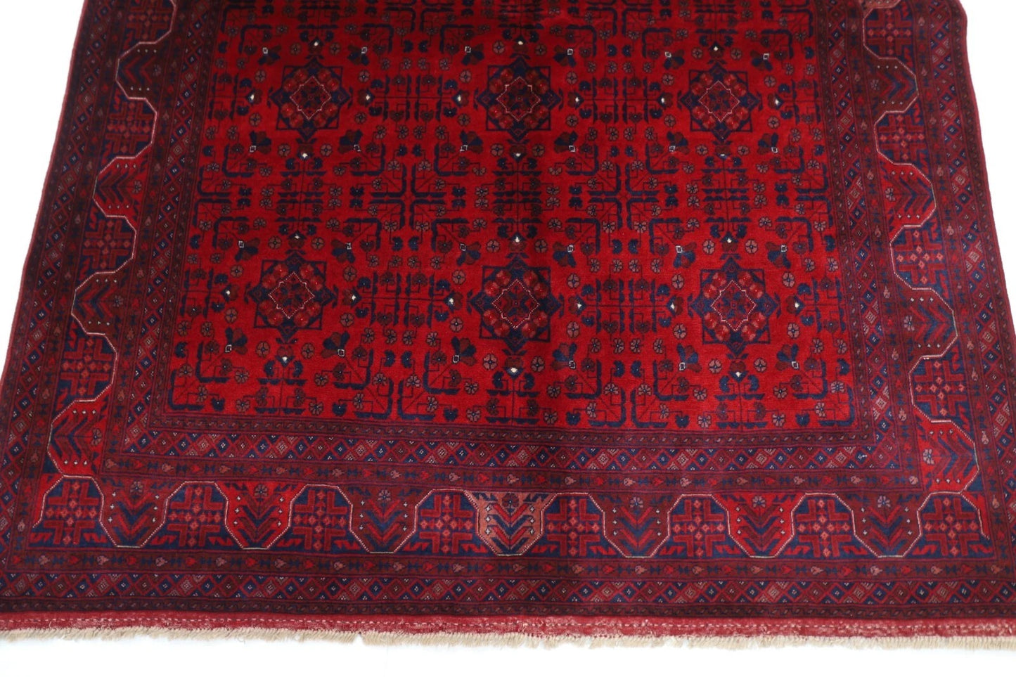 153 x 200 cm | Belgic Tribal Hand Knotted Veg Dye Wool Carpet