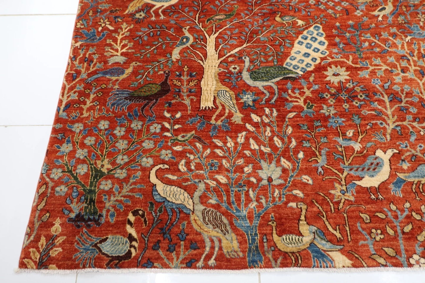 302 x 413 cm | Birds Afghan Hand Knotted Carpet