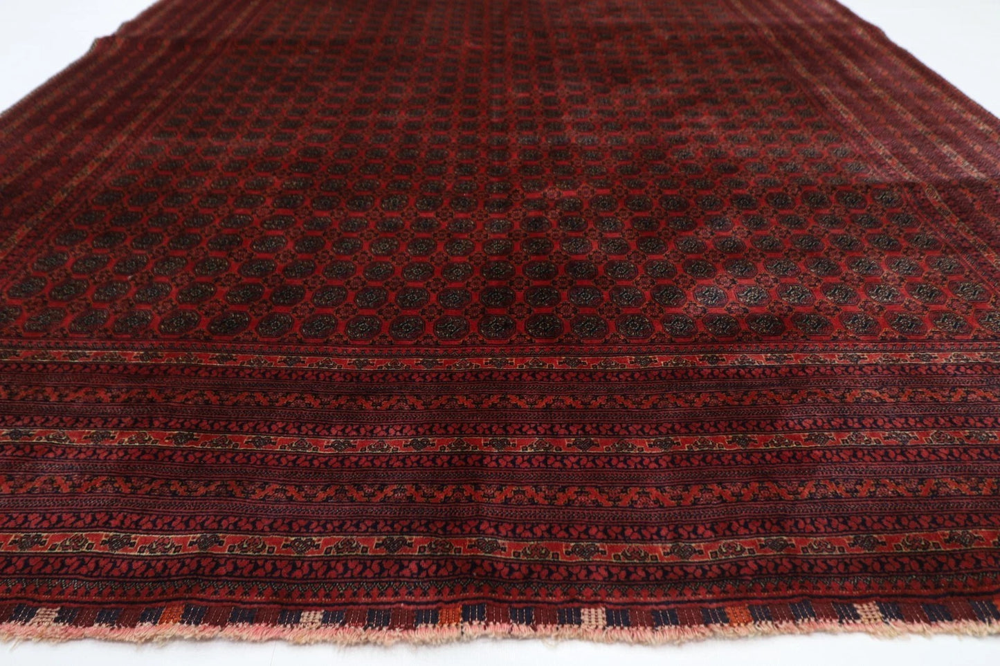 200 x 292 cm | Fine Mori Bokhara Afghan Tribal Hand Knotted Carpet