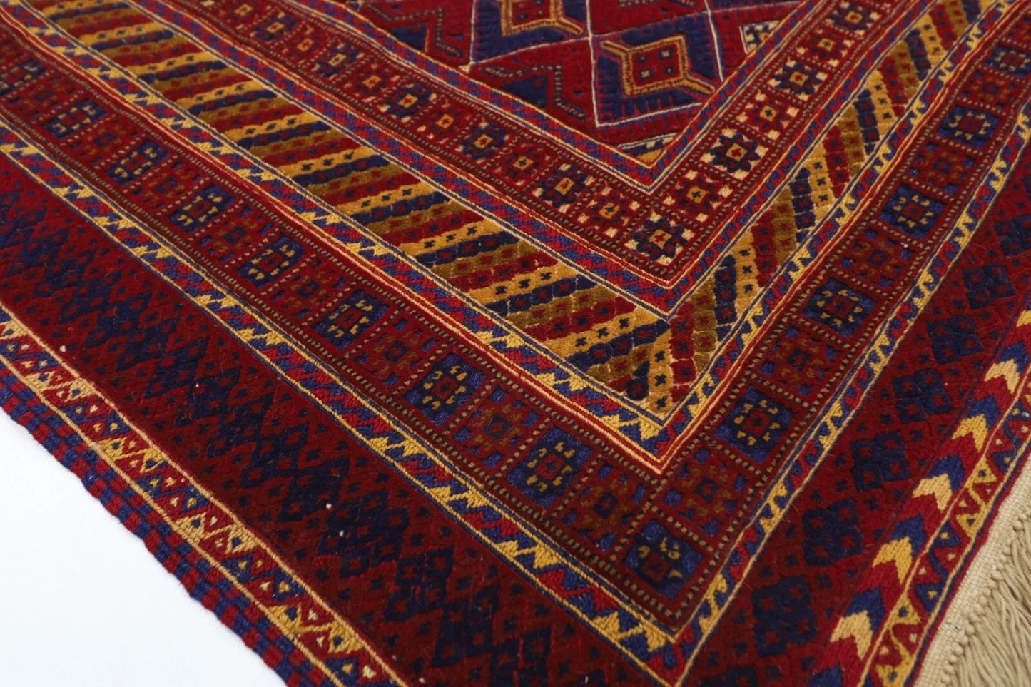 172 x 215 cm | Vintage Kilim Afghan Tribal Hand Knotted Veg Dye Wool Carpet