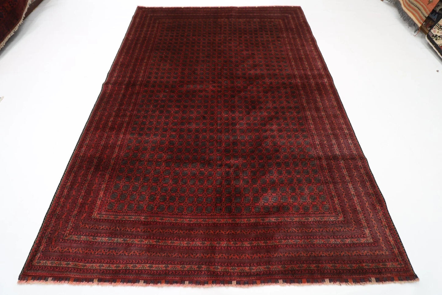 200 x 292 cm | Fine Mori Bokhara Afghan Tribal Hand Knotted Carpet