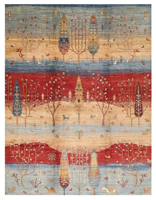 253 x 301 cm | Landscape Afghan Tribal Hand Knotted Carpet