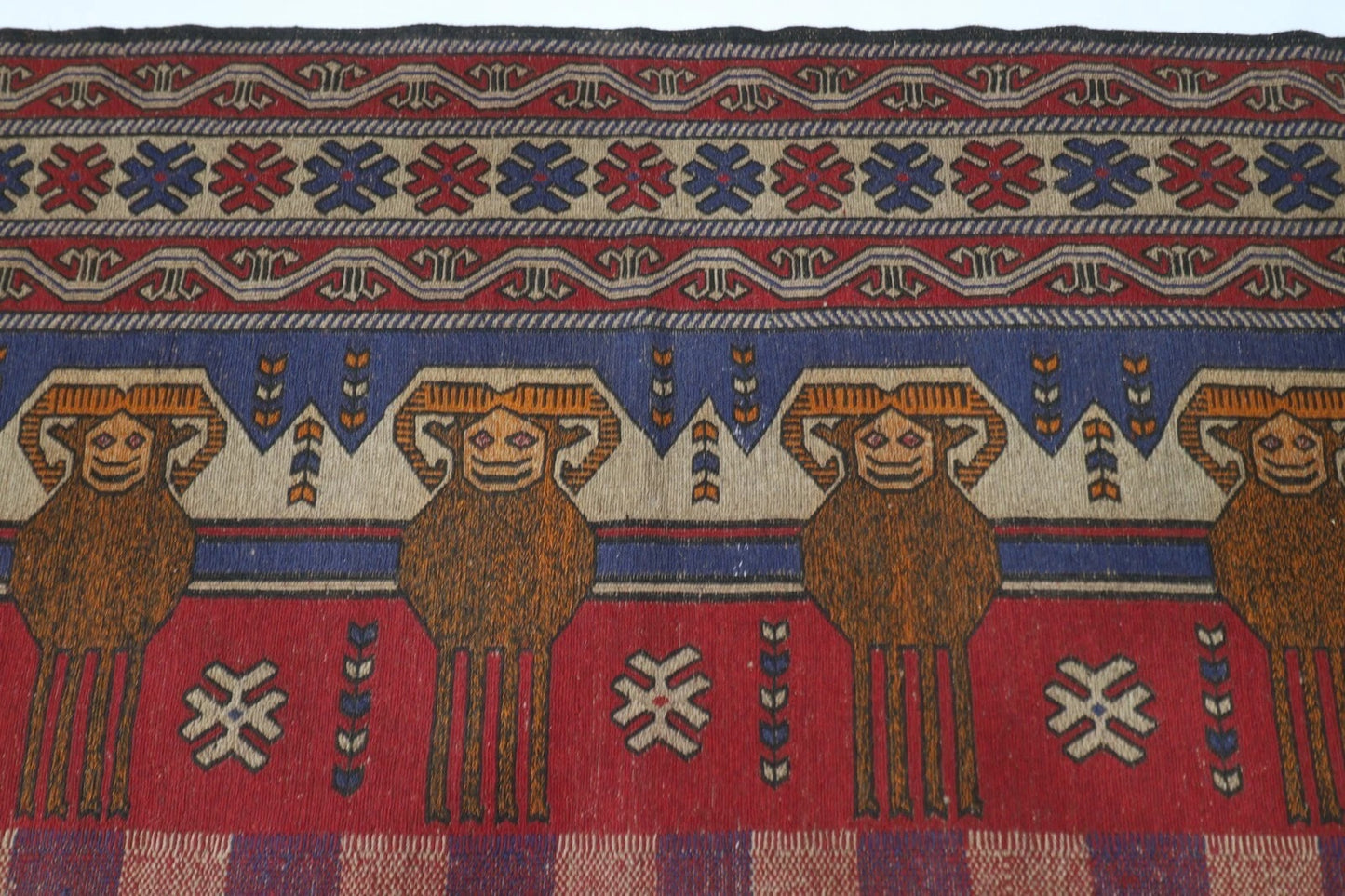 192 x 271 cm | Barjesta Flat Weaved Afghan Tribal Hand Knotted Wool Carpet kilim