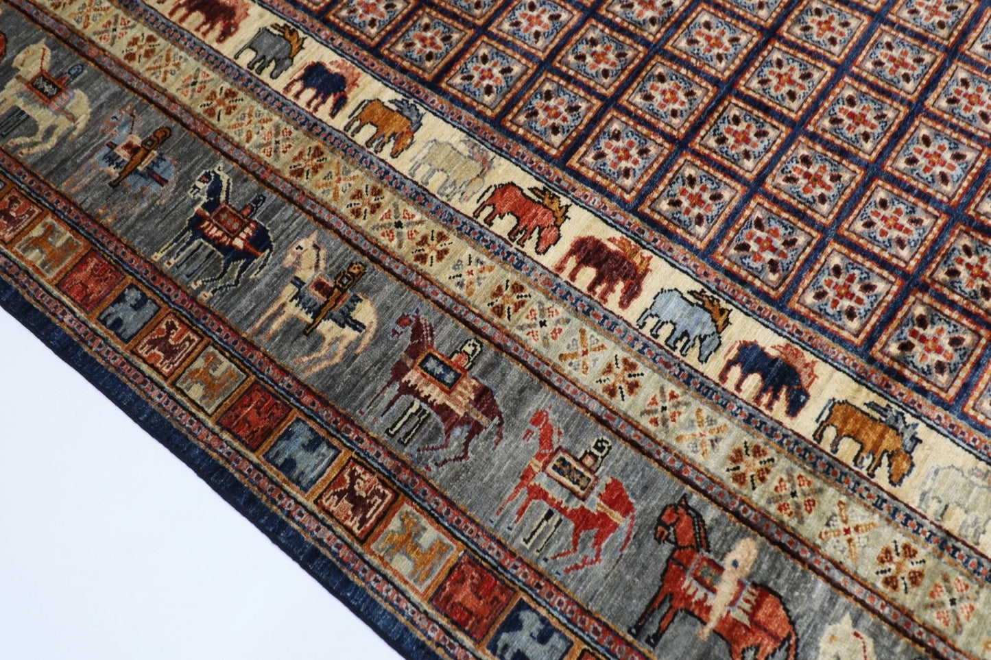 242 x 295 cm | Pazyryk Afghan Tribal Hand Knotted Carpet