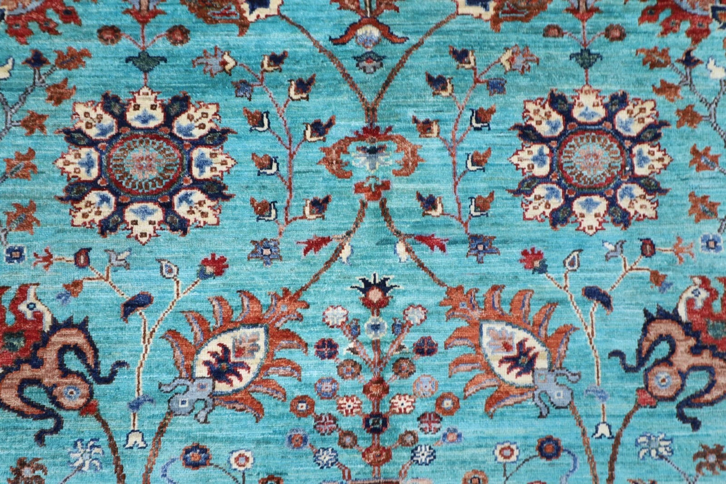 200 x 294 cm | Sultani Turquoise Afghan Tribal Hand Knotted Carpet