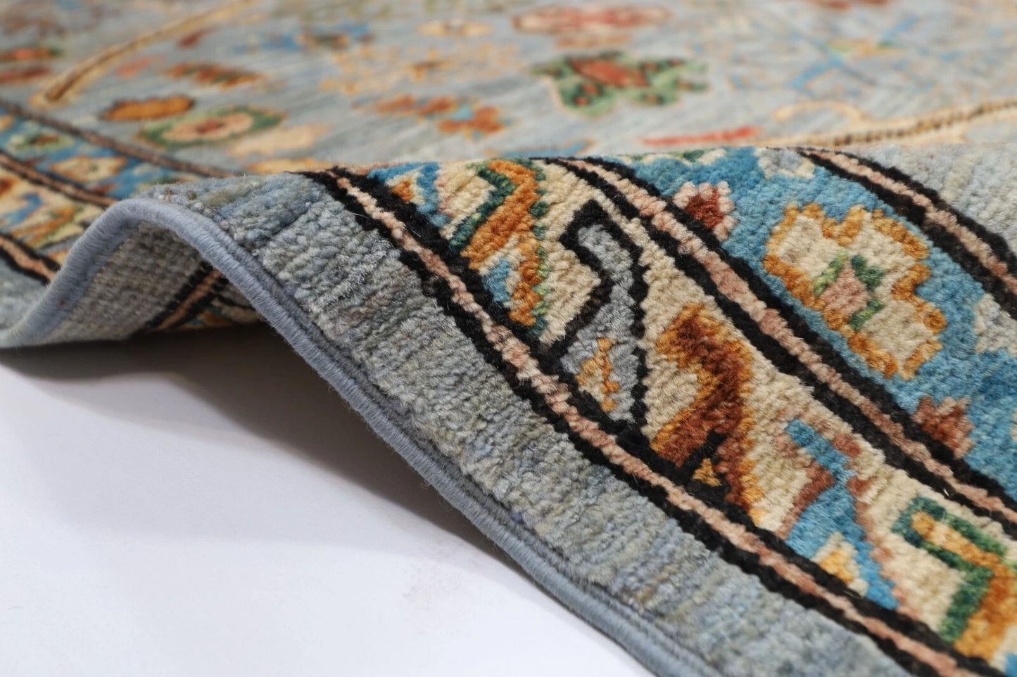 182 x 270 cm | Gray Afghan Tribal Hand Knotted Veg Dye Wool carpet